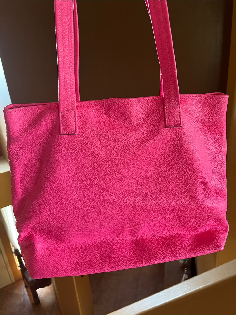 EUC: Freshly Picked, Vibrant Pink leather tote bag - no longer made - Picture 5 of 8